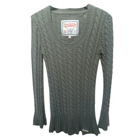 Pull long gris torsadé Superdry Gris