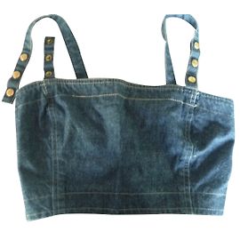 Bustier Georges Rech Bleu en Coton Bleu