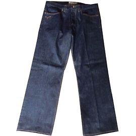 Jeans Yves Saint Laurent Azuis Corte Reto Azul