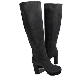 Hogan Nuevo Tacco Boots Grey Suede Size 35 Grey