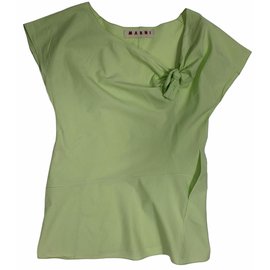Top Marni Vert Lime en Coton Vert