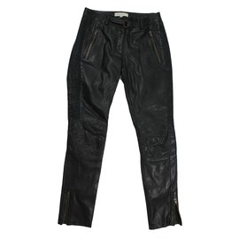 Sandro-Leather pants-Black