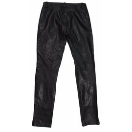Sandro-Pantalones de cuero-Negro