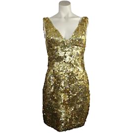 Pinko-Vestido de lantejoulas de ouro-Dourado