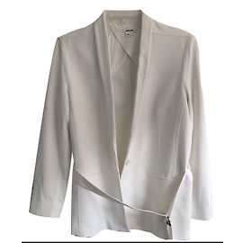 Terno Helmut lang com cinto blazer terno Branco
