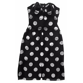 Vestido de seda Giorgio Armani com estampa de bolinhas e bustier Multicor