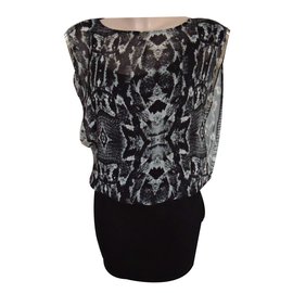 Guess Kleid Zebra Print Polyester S Zebra-druck