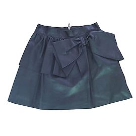 Red Valentino Roter Valentino Ein geformter Mini-Lederrock Schwarz