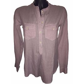 Camicia liquette Laurence Dolige a righe bianca e rosa scuro cotone 36 Multicolore
