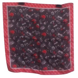 Pañuelo de seda Guess Gris y Rojo Multicolor