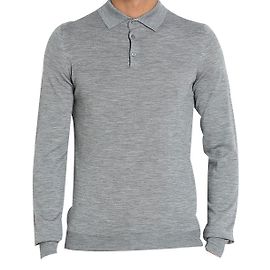 Malo cashmere men's nwt polo shirt size extra fine wool Grey