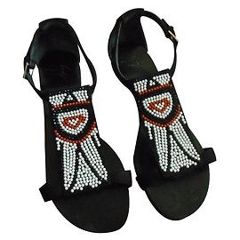 Sandales Giuseppe Zanotti en daim noir Noir