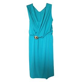 Robe en soie bleue Blumarine Bleu