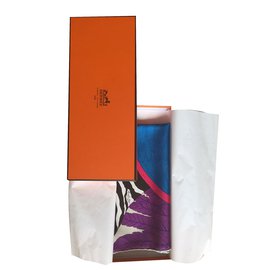 Hermès-Pégase bufanda de seda-Multicolor