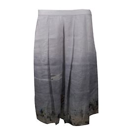 Jupe plissée Agnès b. en lin gris Gris
