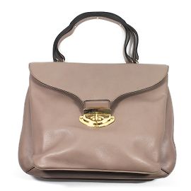 Valentino Garavani Leather Handbag Taupe Taupe