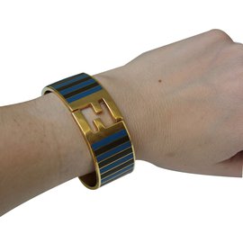 Fendi-Armband-Blau,Golden,Khaki