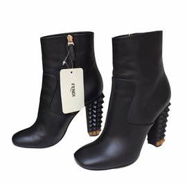 Fendi-Studded boots-Black