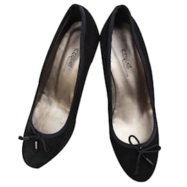 Autre Marque Escarpins Reqins en daim noir 37 Noir