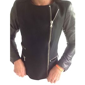 Giacca Maje in pelle nera taglia 36 Nero