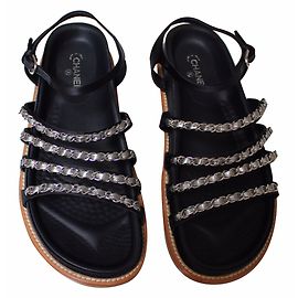 Chanel Sandálias de corrente Azul