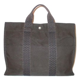 Hermès-HERMES tote HERLINE-Grey