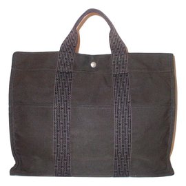 Hermès-HERMES tote HERLINE-Grey