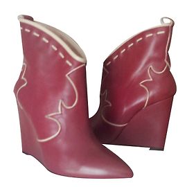 Mellow Yellow Ankle Boots Dark red
