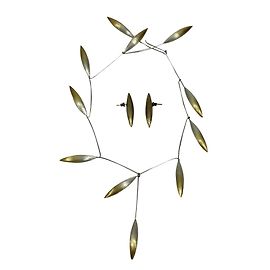 Conjunto de colar e brincos inconnue prata e ouro Outro