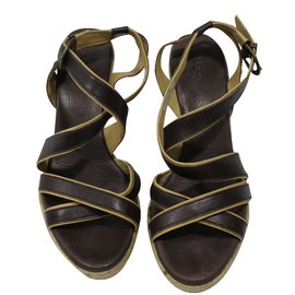 Ugg Wedge Sandals Brown Beige
