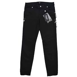 Versus Versace Safety Pin Dimensioni jeans attillati neri tagliati 29 Nero
