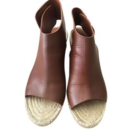 Céline Mules compensées Marron