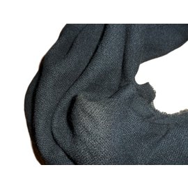 Malo-Malo pure  black cashmere scarf-Black