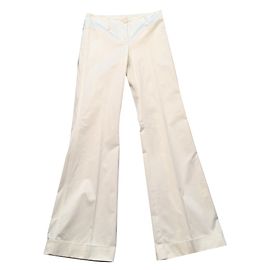 Calças Pinko de cetim de algodão branco Branco