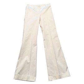 Pinko Hose aus weißem Baumwollsatin Weiß