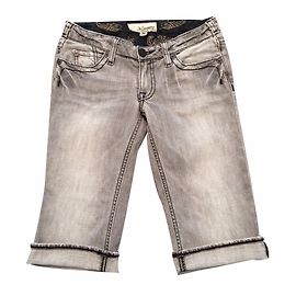 Autre Marque Short jeans J & COMPANY Cinza com Estampa de Crânios Cinza