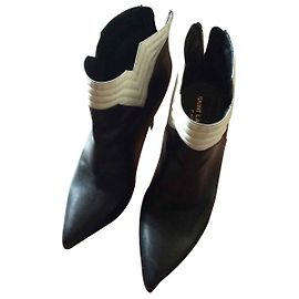 Bottines Saint Laurent en cuir noir Noir