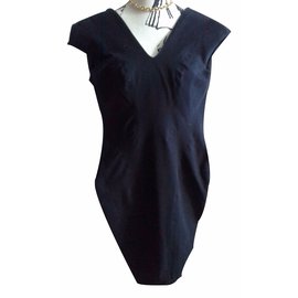 Vestido negro de algodón Helmut Lang Negro