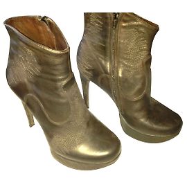 Free Lance Black Leather Ankle Boots 37 Black