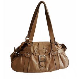 Bolsa Longchamp de couro bege Bege