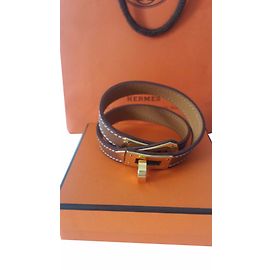 Hermès Pulseira kelly Castanho claro