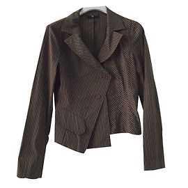 One step Asymmetrische Spencer Jacke Braun Baumwolle Braun