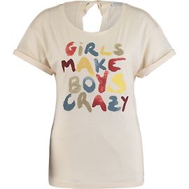 See by Chloé Girls make boys crazy cotton tshirt Cream