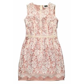 Vestido D&G de renda rosa e ecru Rosa