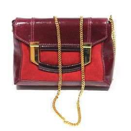 Milly Sac en cuir vernis et daim Rose