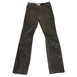 Christian Dior Pantaloni di pelle Marrone