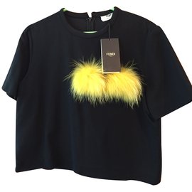 Fendi-Fendi bug fur top-Black