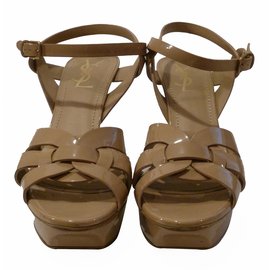 Saint Laurent-Tribute Sandals-Beige