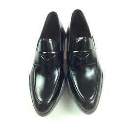 Prada Sapatilhas de Couro Preto Tamanho 40 Preto