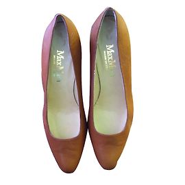 Max Mara Leder Pumps Caramel Größe 39 Karamell